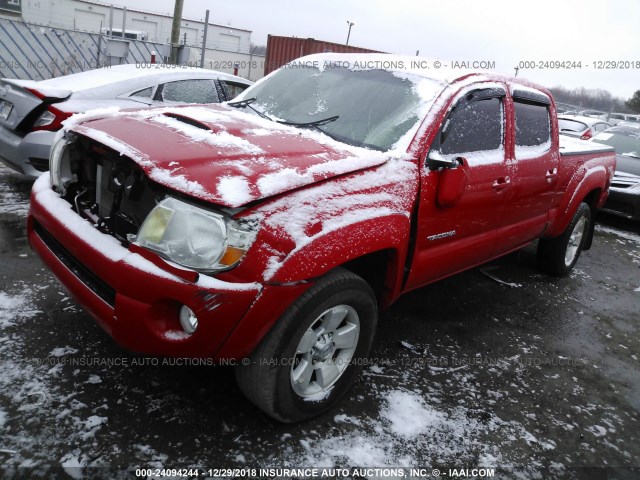 5TEMU52N27Z402303 - 2007 TOYOTA TACOMA DOUBLE CAB LONG BED RED photo 2