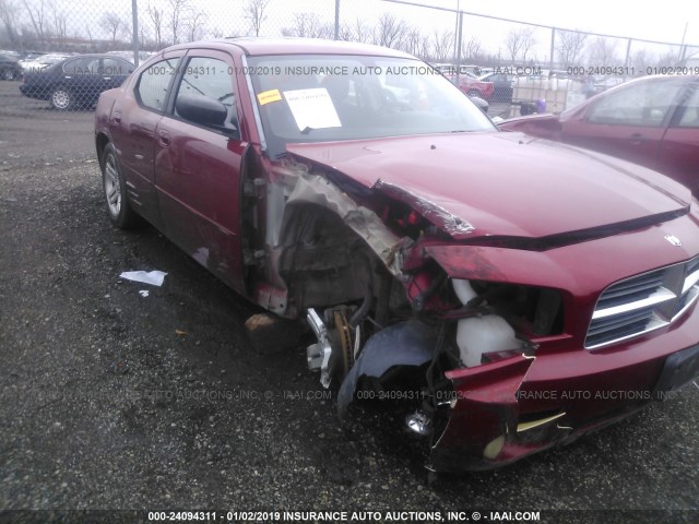 2B3KA43G76H260505 - 2006 DODGE CHARGER SE/SXT RED photo 6