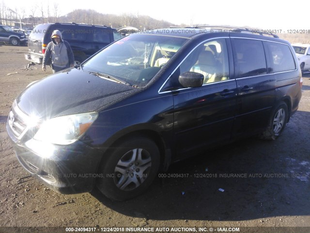 5FNRL38677B103453 - 2007 HONDA ODYSSEY EXL BLACK photo 2