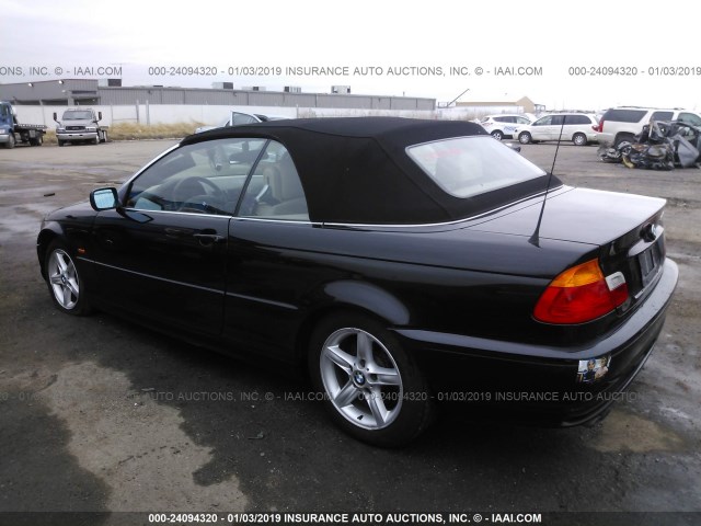 WBABS33442PG84077 - 2002 BMW 325 CI BLACK photo 3