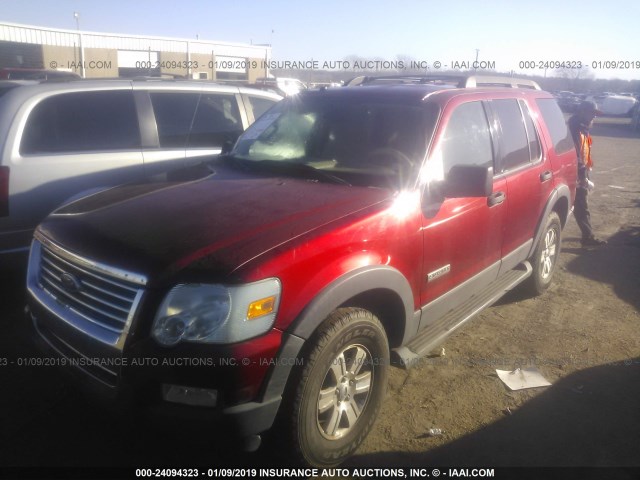 1FMEU73E56UB66750 - 2006 FORD EXPLORER XLT RED photo 2