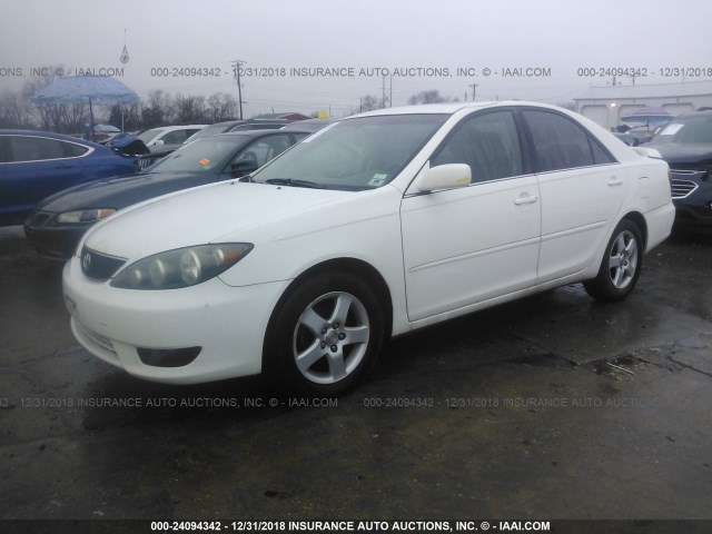 4T1BE32K55U568167 - 2005 TOYOTA CAMRY LE/XLE/SE WHITE photo 2