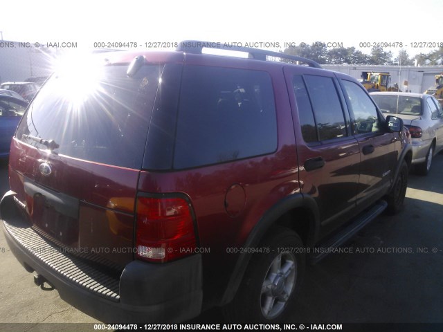 1FMZU72K44UB25323 - 2004 FORD EXPLORER XLS/XLS SPORT RED photo 4