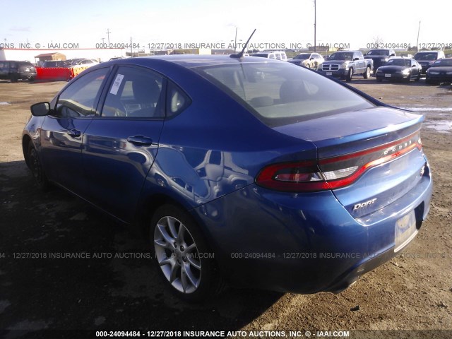 1C3CDFBH1DD155506 - 2013 DODGE DART SXT BLUE photo 3