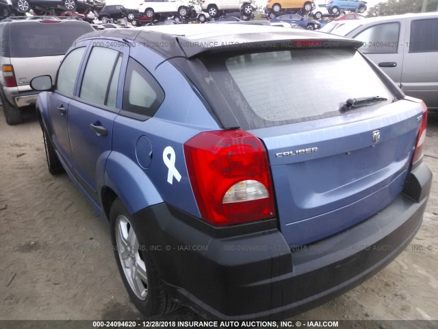 1B3HB48B47D184258 - 2007 DODGE CALIBER SXT BLUE photo 3