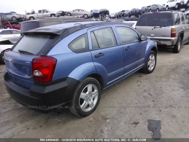 1B3HB48B47D184258 - 2007 DODGE CALIBER SXT BLUE photo 4