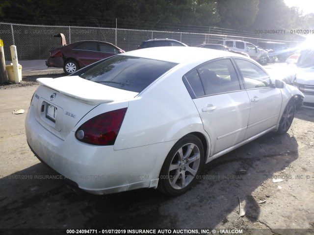 1N4BA41E97C805436 - 2007 NISSAN MAXIMA SE/SL WHITE photo 4