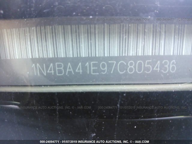 1N4BA41E97C805436 - 2007 NISSAN MAXIMA SE/SL WHITE photo 9