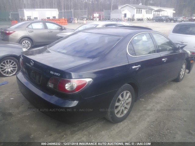 JTHBA30G145011326 - 2004 LEXUS ES 330 BLUE photo 4