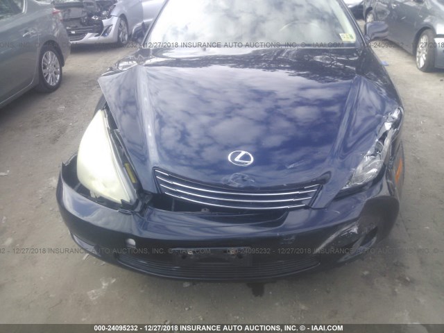 JTHBA30G145011326 - 2004 LEXUS ES 330 BLUE photo 6