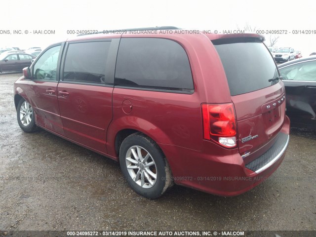 2C4RDGCG9ER103637 - 2014 DODGE GRAND CARAVAN SXT MAROON photo 3