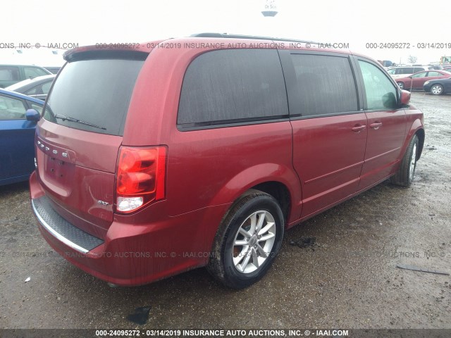 2C4RDGCG9ER103637 - 2014 DODGE GRAND CARAVAN SXT MAROON photo 4