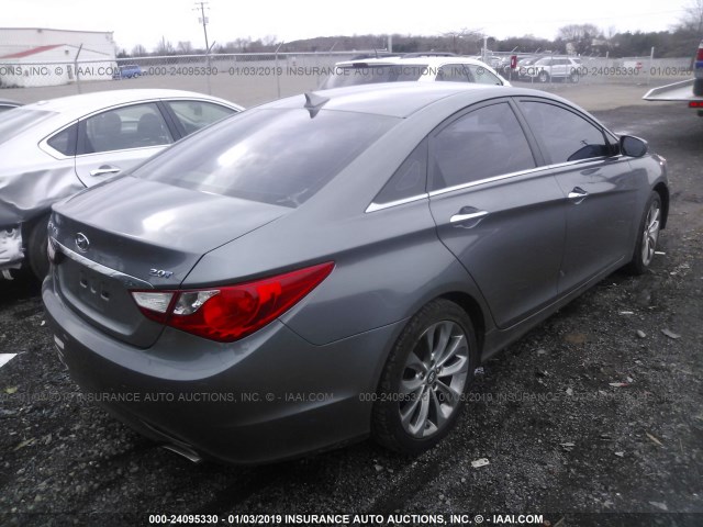 5NPEC4ABXBH315527 - 2011 HYUNDAI SONATA SE/LIMITED GRAY photo 4