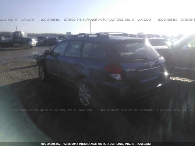 4S4BP61C587323376 - 2008 SUBARU OUTBACK 2.5I BLUE photo 3