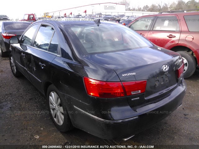 5NPEU46F89H457717 - 2009 HYUNDAI SONATA SE/LIMITED BLACK photo 3