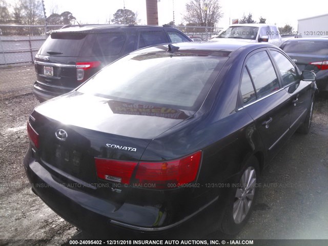 5NPEU46F89H457717 - 2009 HYUNDAI SONATA SE/LIMITED BLACK photo 4