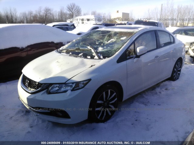 19XFB2F97EE242515 - 2014 HONDA CIVIC EXL WHITE photo 2