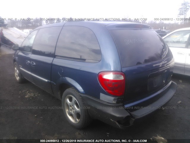 2B4GP54L21R299216 - 2001 DODGE GRAND CARAVAN ES BLUE photo 3