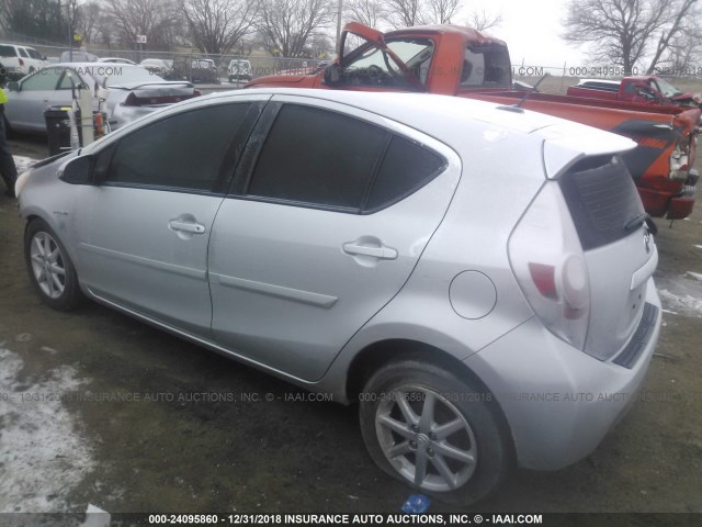 JTDKDTB30E1563427 - 2014 TOYOTA PRIUS C SILVER photo 3