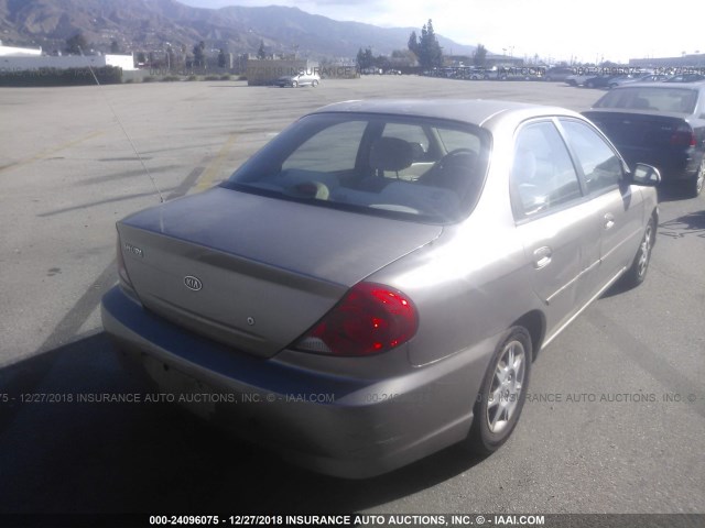 KNAFB121235272568 - 2003 KIA SPECTRA LS Champagne photo 4