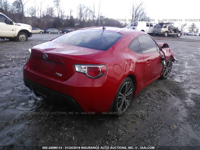 JF1ZNAA17D2708798 - 2013 TOYOTA SCION FR-S RED photo 4