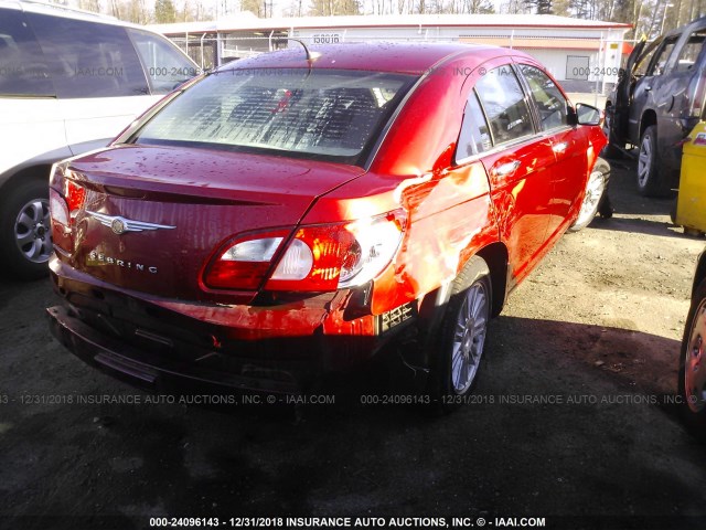 1C3LC66K58N162337 - 2008 CHRYSLER SEBRING LIMITED RED photo 4