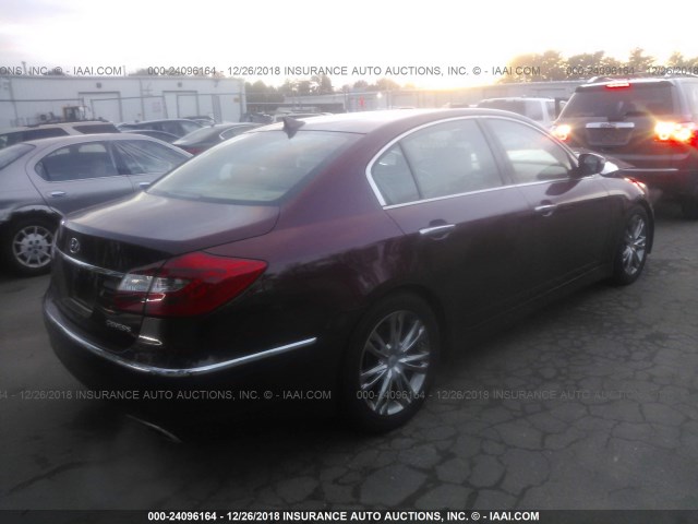 KMHGC4DD8CU167029 - 2012 HYUNDAI GENESIS 3.8L MAROON photo 4