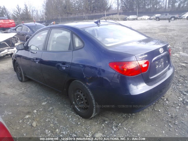 KMHDU46D19U823559 - 2009 HYUNDAI ELANTRA GLS/SE BLUE photo 3