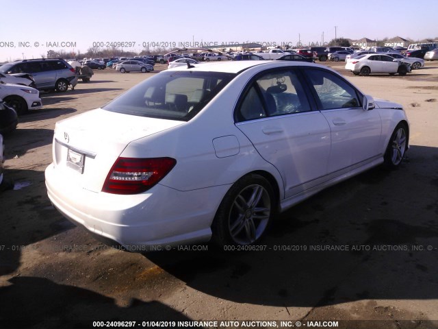 WDDGF4HB8DA767434 - 2013 MERCEDES-BENZ C 250 WHITE photo 4