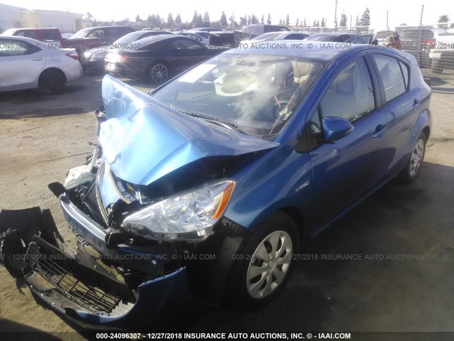 JTDKDTB38D1048285 - 2013 TOYOTA PRIUS C BLUE photo 2