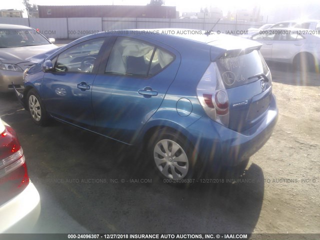 JTDKDTB38D1048285 - 2013 TOYOTA PRIUS C BLUE photo 3