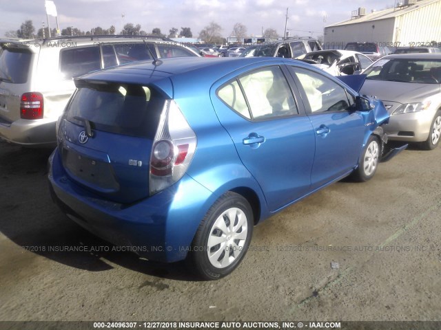 JTDKDTB38D1048285 - 2013 TOYOTA PRIUS C BLUE photo 4