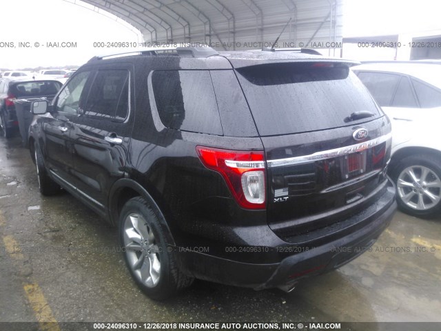 1FM5K7D83DGB77448 - 2013 FORD EXPLORER XLT BLACK photo 3