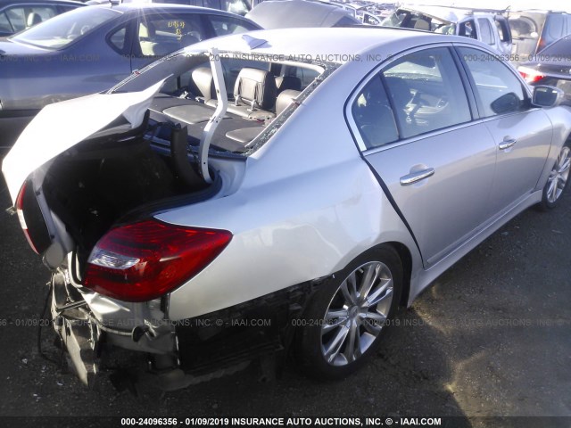 KMHGC4DD0CU165369 - 2012 HYUNDAI GENESIS 3.8L SILVER photo 4