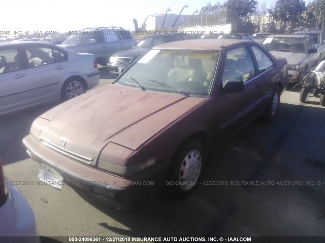 1HGCA6283KA057341 - 1989 HONDA ACCORD LXI RED photo 2