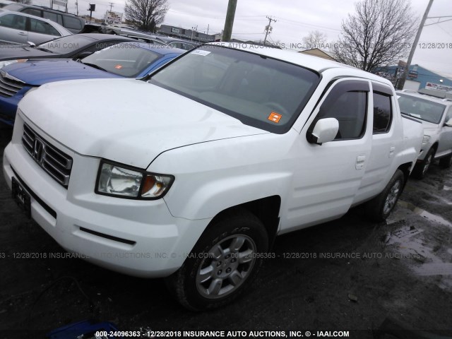 2HJYK16536H510672 - 2006 HONDA RIDGELINE RTL WHITE photo 2