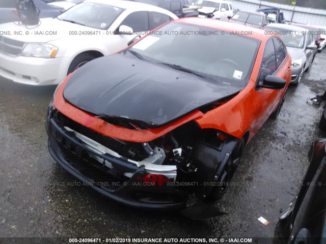 1C3CDFBB6FD238069 - 2015 DODGE DART SXT ORANGE photo 2