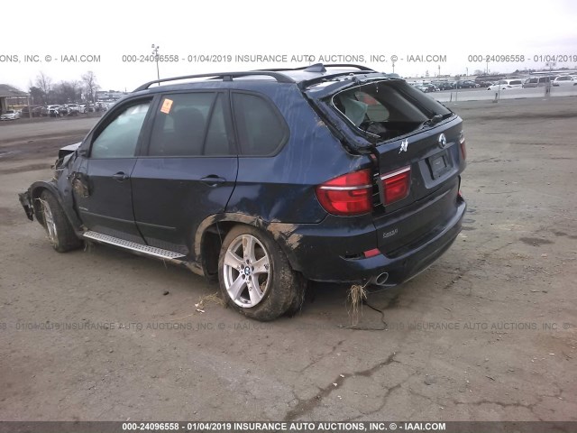 5UXZW0C53BL662328 - 2011 BMW X5 XDRIVE35D BLUE photo 3