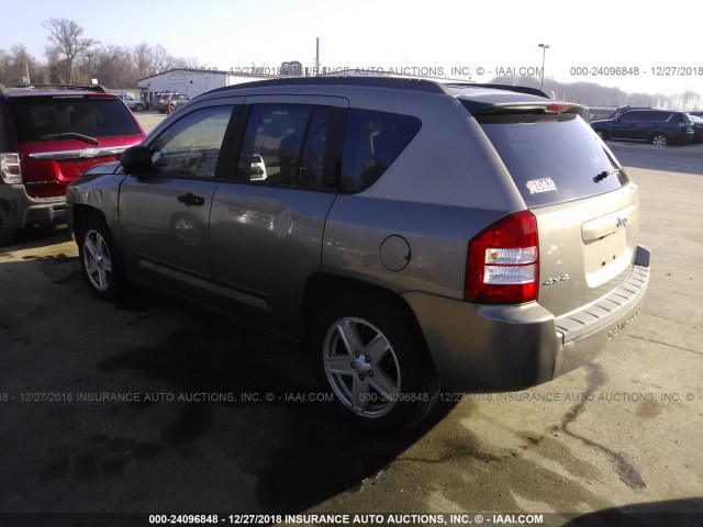 1J8FF47WX8D725225 - 2008 JEEP COMPASS SPORT BROWN photo 3