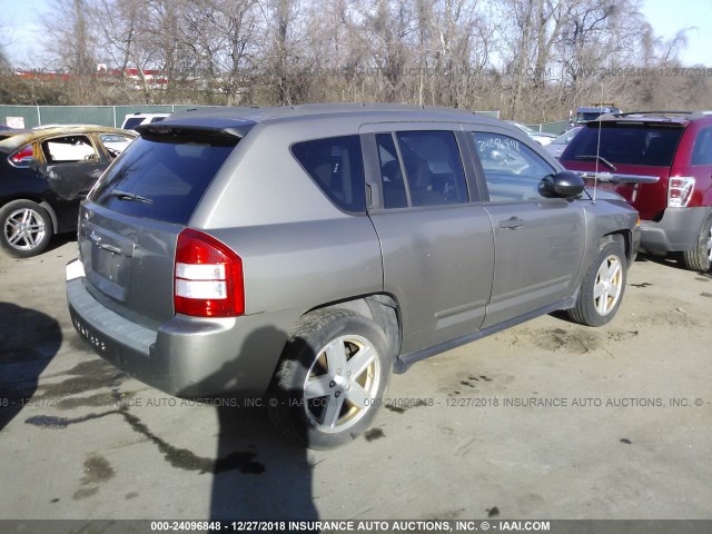 1J8FF47WX8D725225 - 2008 JEEP COMPASS SPORT BROWN photo 4