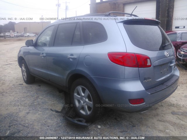 5NMSH13E39H329769 - 2009 HYUNDAI SANTA FE SE/LIMITED BLUE photo 3