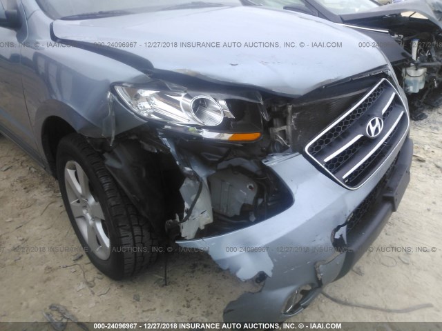 5NMSH13E39H329769 - 2009 HYUNDAI SANTA FE SE/LIMITED BLUE photo 6