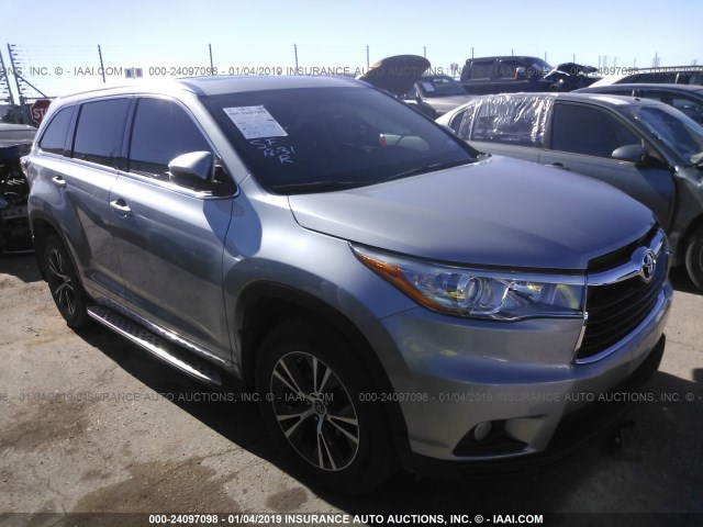 5TDKKRFH1GS151814 - 2016 TOYOTA HIGHLANDER XLE ვერცხლისფერი ფოტო 1