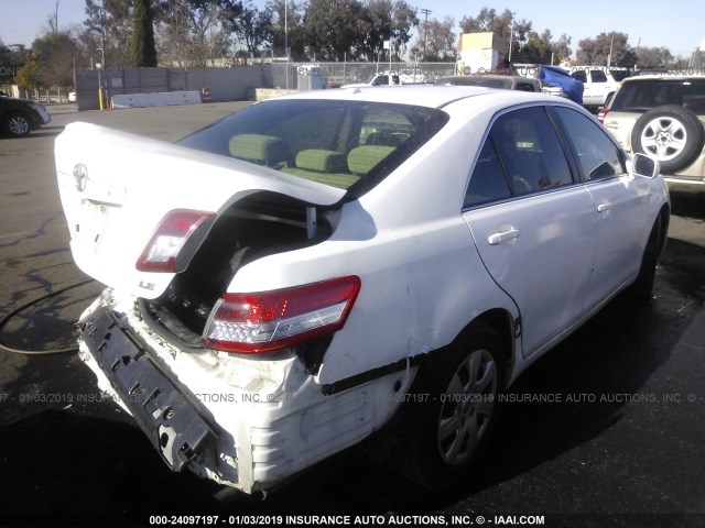 4T4BF3EK0BR147225 - 2011 TOYOTA CAMRY SE/LE/XLE WHITE photo 4