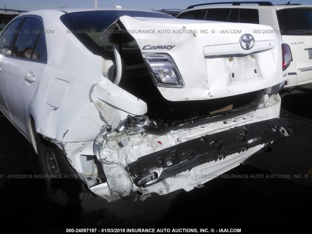 4T4BF3EK0BR147225 - 2011 TOYOTA CAMRY SE/LE/XLE WHITE photo 6