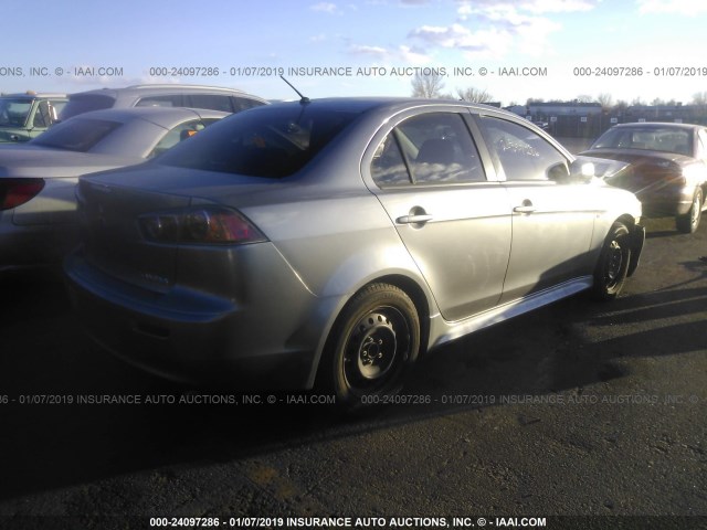 JA32U2FU8EU022507 - 2014 MITSUBISHI LANCER ES/ES SPORT SILVER photo 4