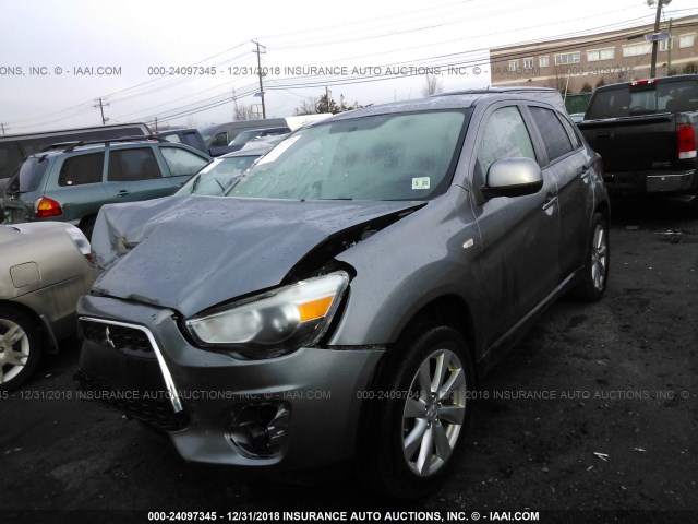 4A4AR3AW4FE060088 - 2015 MITSUBISHI OUTLANDER SPORT ES GRAY photo 2