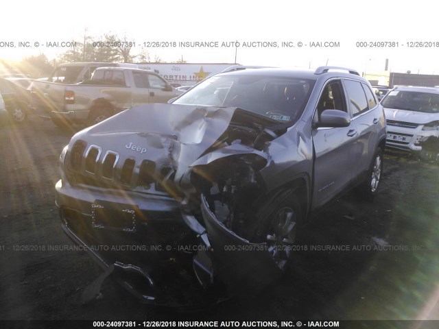 1C4PJMDB6FW593092 - 2015 JEEP CHEROKEE LIMITED SILVER photo 2