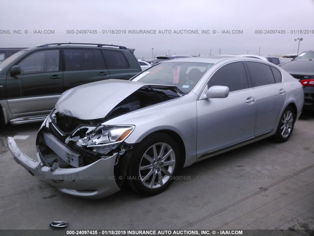 JTHBH96S865027309 - 2006 LEXUS GS GENERATION 200 300 SILVER photo 2