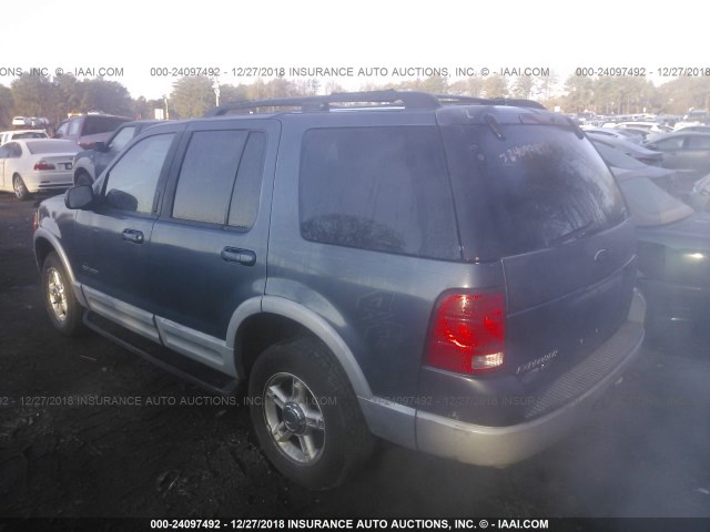 1FMZU73E72ZA60282 - 2002 FORD EXPLORER XLT BLUE photo 3